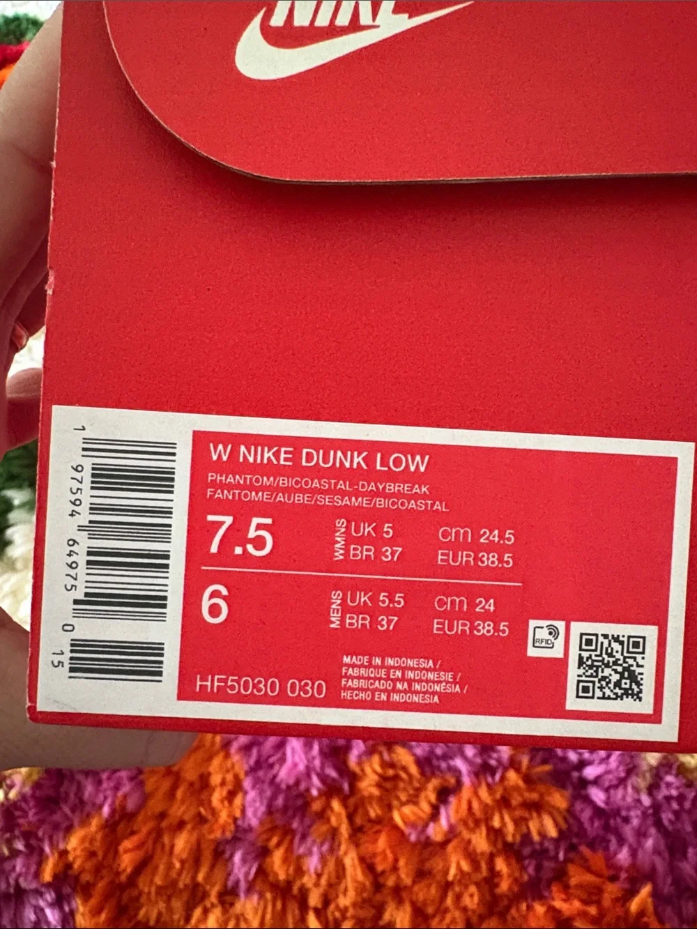 Nike Low-Top Sneakers in Purple, Teal, Cream, and Tan